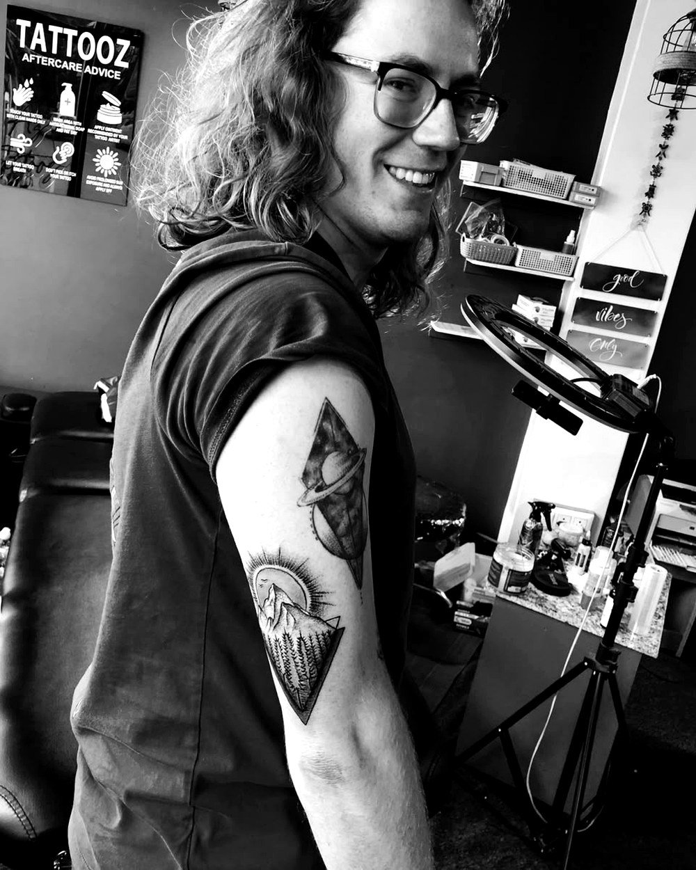 Geometric sleeve tattoo by AZ Tattooz
